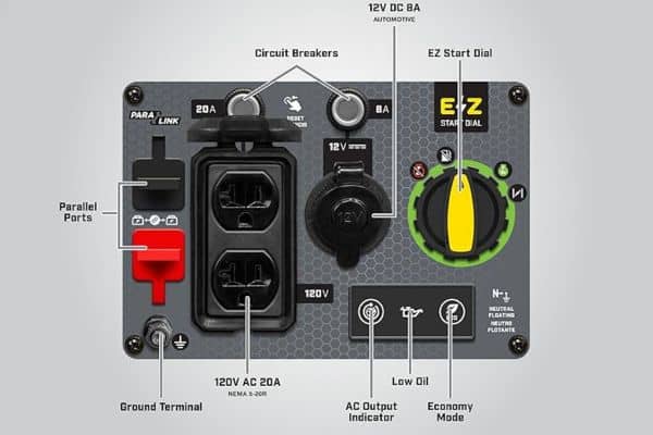 champion 2500 watt generator User Interface